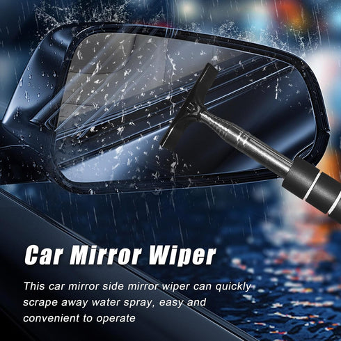 Car Side Mirror Squeegee, 35.6'' Retractable Rearview Mirror Wiper, Mini Portable Auto Window Squeegee Cleaner, Universal Vehicle Glass Cleaning T...