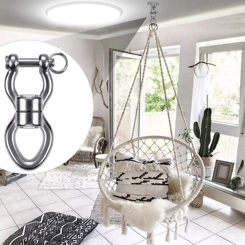 SELEWARE Silent Bearing Swing Swivel, 360° Rotational Device Hanging Accessory with Removeable Buckle for Tree Swing, Hammock Chair, Climbing Rope...
