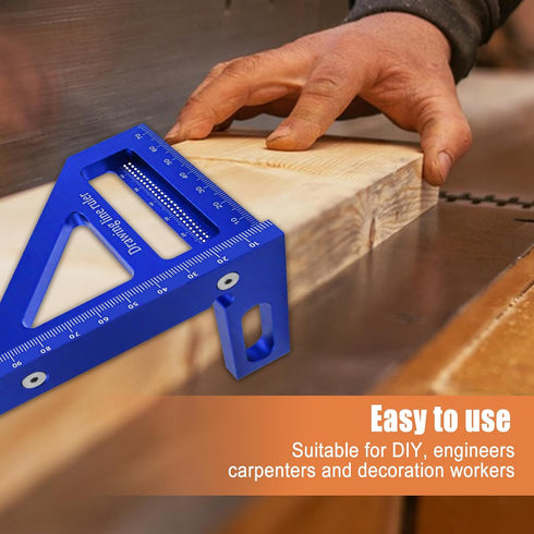 3D Multi Angle Measuring Ruler, 45 90 Degree Triangle Scriber Square Protractor, Miter Triangle Ruler Measuring Tool for Engineer Carpenter Woodwo...
