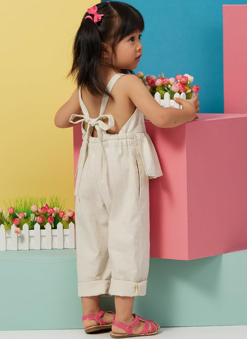 Butterick B6936A Toddlers' Overalls and Dress Sewing Pattern Kit, Design Code B6936, Sizes 1/2-1-2-3-4...