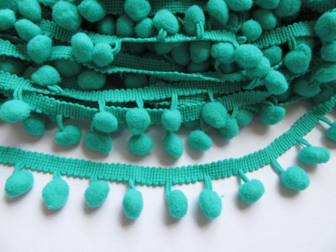YYRAFT One Roll 18 Yards Ball Fringe 7/8" Wide Pom Pom Trim Ribbon Sewing (pom Size 12mm, Teal)...