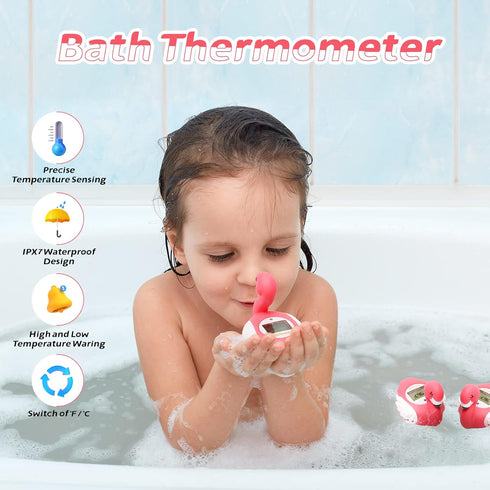 Doli Yearning Upgrade Flamingo Baby Bath Thermometer Toddlers Bath Temperature Thermometer Safety Floating Toy Bathtub Thermometer ?/?...