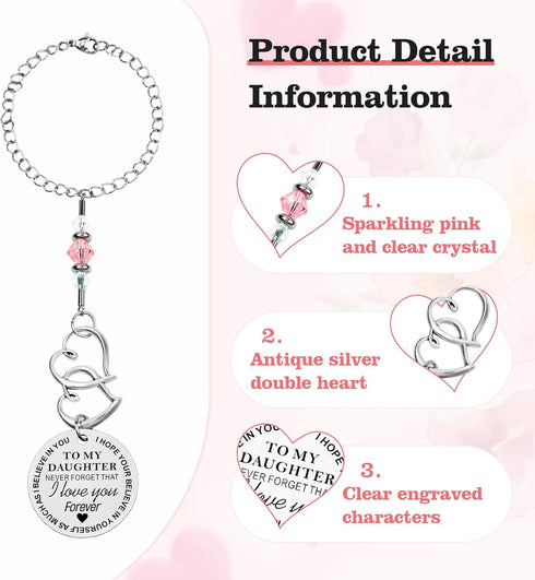 Daughter Gifts, Daughter Birthday Gifts, Gifts for Daughter, Daughter Gifts from Mom Dad, Car Hanging Accessories Interior Decors - to Daughter...