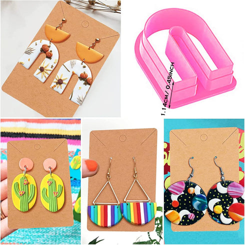 Yayatty 400 PCS Polymer Clay Cutters Set, 18 Shapes Clay Earring Cutters with Earrings Accessories, Clay Pattern Cutting Molds, Plastic Clay Cutte...