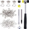 Rustark 200 Sets 1/4 Inch Silver Grommet Assortment Kit with 4 Pcs Setting Install Tool, 6mm Metal Eyelets Set in Storage Box for Clothes Shoes Ba...