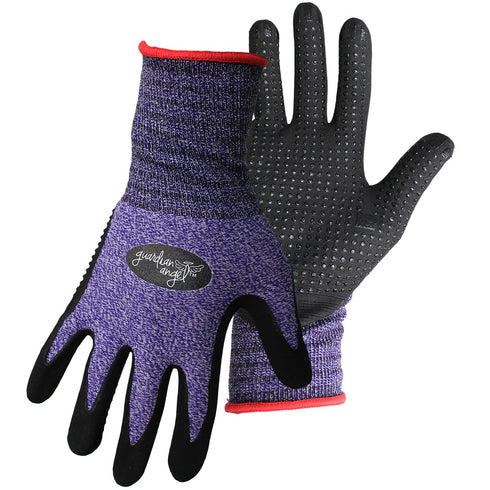 Boss Unisex Guardian Angel Dotted Nitrile Palm, Superior Grip, Abrasion Resistant, 1-Pack, Small (8444S), Purple/Red/Black...