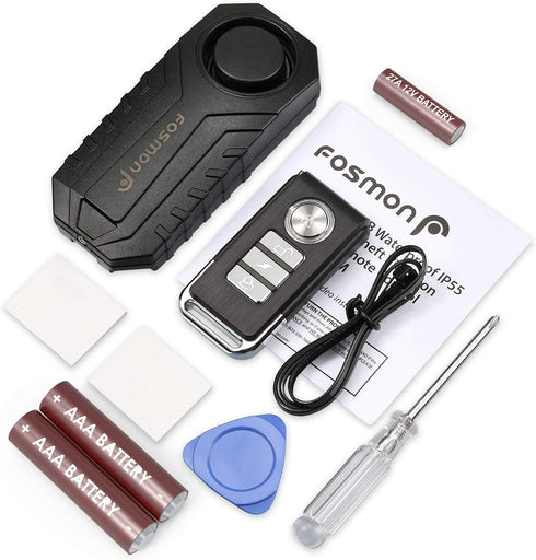 Fosmon 113db Bike Alarm with Remote, Motion Sensor Bicycle SOS Alarm, IP65 Waterproof Anti Theft Alarm System, Wireless Siren for E-Bike, Motorcyc...