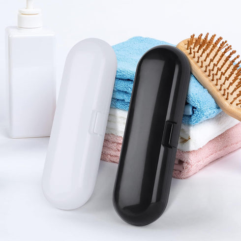 Fowecelt 2 Pack Electric Toothbrush Travel Case for Oral-B Pro and Other Electric Toothbrush, Portable Travel Toothbrush Holder (Black & White)...