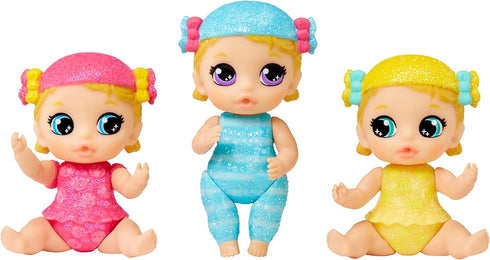 Baby Born Surprise Mini Babies Series 5 2.25'' - Unwrap Surprise Twins or Triplets Collectible Baby Dolls with Soft Swaddle, Blanket, Rocking Hors...