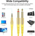 KINPS 6FT 3.5mm 1/8" TRS to Dual 6.35mm 1/4" TS Mono Stereo Y-Cable Splitter Cord Compatible for Phones, Laptop, Computer Sound Cards, CD Players,...