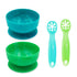 ChooMee Baby Suction Bowls & FlexiDip Learning Utensil Set, 4 CT Small, Aqua Green...