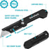DURATECH 2-Pack Folding Utility Knife, Mini Box Cutter with Safety Axis Lock, Belt Clip, Quick-change Blade Mechanism, Full Stainless Steel Body a...