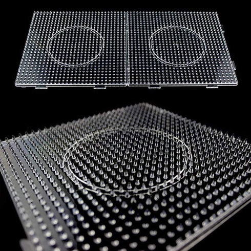 H&W 6PCS 5mm Fuse Beads Boards, Large Clear Pegboards Kits, with Gift 4 Lroning Paper (WA3-Z6)...