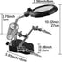 Helping Hands Magnifying Glass Soldering Station, LED Lighted 3.5X 12X Magnifier with Auxiliary Clips Alligator Clamp for Miniatures Projects,Mode...
