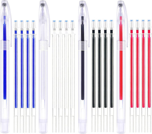 Heat Erasable Pens ?4 Pieces Fabric Marking Pens with 20 Refills for Quilting Sewing, Dressmaking, Fabrics, Tailors Sewing Fabrics,Tailor's Chalk ...
