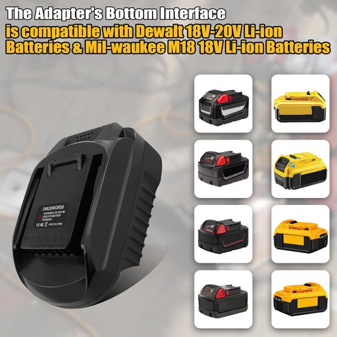 Battery Adapter for Dewalt 18V/20V Li-ion Battery&for Milwaukee M18 18V Li-ion Battery Convert for Worx 20V 6PIN WA3520 WA3525 WA3575 WA3578 Cordl...