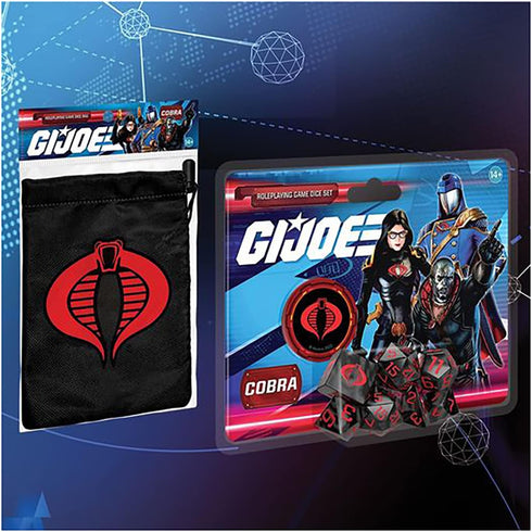 Renegade Game Studios G.I. Joe Roleplaying Game: Cobra Dice Set - 8 Piece (7 Dice, 1 d2 Coin), Renegade, RPG Accessory...