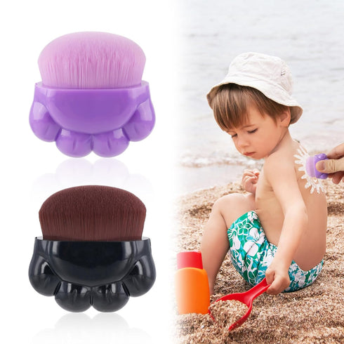 2pcs Sunscreen Applicator for Kids, Sunblock Buddy Brush Sun Lotion Applicator Portable Travel Foundation Sun Cream Brush Set with Protective Case...
