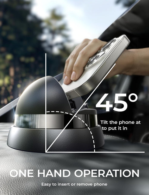 LISEN Car Phone Holder(Updated),360° Rotatable Dashboard Cell Phone Holder,Non-Slip Navigation Car Phone Mount Dash Fit for iPhone 15 Pro Max/14/1...