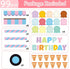 99Pcs Summer Ice Cream Birthday Bulletin Board Set Classroom Happy Birthday Chart Cutouts Name Plates Decoration for Calendars Bulletin Boards Wal...