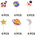 Ercadio 36 Pack Space Astronaut Cupcake Toppers Rocket Planet Trip to the Moon Cupcake Picks Baby Shower Boys Girls Birthday Outer Space Themed Pa...