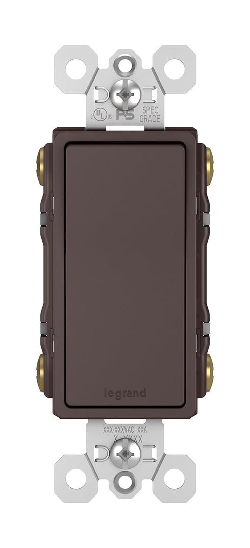Legrand radiant TM874DBCC6 15 Amp Rocker Wall Switch, 4-Way Decorator Light Switches, Dark Bronze (1 Count)...
