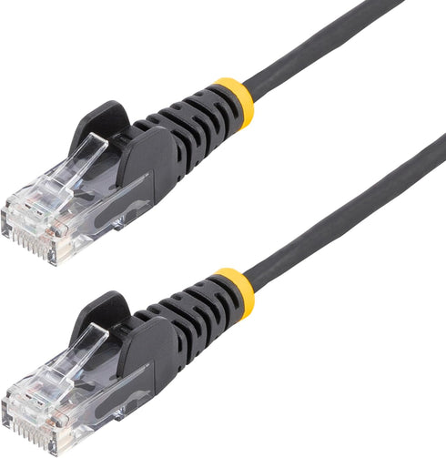 StarTech.com 1.5 m CAT6 Cable - Slim CAT6 Patch Cord - Black - Snagless RJ45 Connectors - Gigabit Ethernet Cable - 28 AWG (N6PAT150CMBKS)...