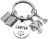 Lawyer Keychain, Lawyer Attorney Keychain, Scales of Justice, Justice Gavel, Law Book, Lawyer Charm, Justice Keychain, Law Student Gift, Lawyer Gi...