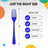 Disposable Dark Blue Plastic Forks 50 Pcs - Heavy Duty Dark Blue Plastic Disposable Cutlery - Dark Blue Disposable Flatware, Dark Blue Plastic Sil...