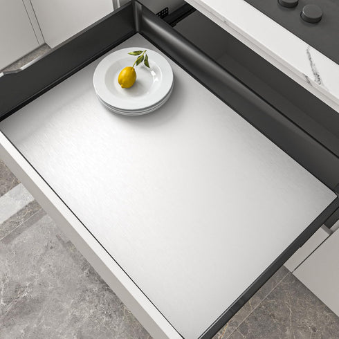 LACHEERY White Stainless Steel Contact Paper for Fridge Peel and Stick Metallic Wallpaper Kitchen Removable Heat Resistant White Contact Paper for...