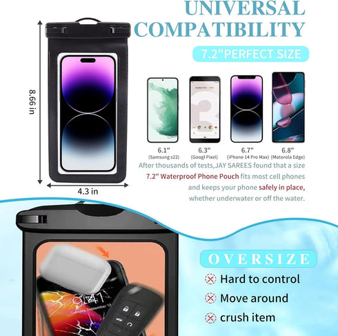 GoGo Deepsea Waterproof Phone Pouch, IP68 Waterproof Phone Case, Underwater Vacation Cellphone Dry Bag Up to 7.2" for Samsung Galaxy Pixel, iPhone...
