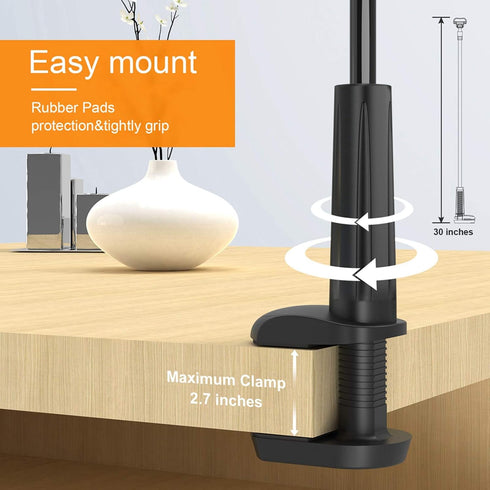 Phone Holder Bed Gooseneck Mount - Flexible Arm 360 Mount Clip Adjustable Bracket Clamp Stand Compatible with Cell Phone 11 Pro XS Max XR X 8 7 6 ...