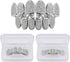 JINAO Grillz Grills for Your Teeth Simulated Diamond Teeth Grillz with Extra Molding Bars Included 18K Gold Plated All Iced Out Cubic Zirconia Gol...