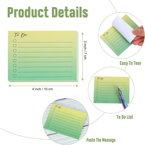 EOOUT 10 Pack Lined Sticky Notes, 500 Sheets to Do List Sticky Notes with Line, 3x4 Inches Self-Stick Notes, Square Sticky Notes for Office, Home,...
