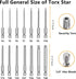 MulWark 14PC Security Torx Bit Set 3" Long Tamper Proof Star Screwdriver Bit Set 1/4" Hex Shank S2 Steel T4 - T40 Magnetic Impact Driver Drill Bit...