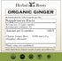 Herbal Roots Ginger Supplement | Organic Ginger Root Capsules | 1,200 mg of Pure Ginger Powder per Serving | 60 Vegan Capsules...