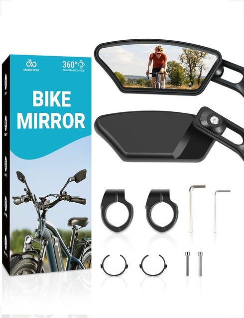MAGICYCLE 2024 New 360 degree retractable Bike Mirrors 1 Pair Handlebar Rear View Mirror E-Bike Mirrors Adjustable Rotatable Safe Wide Angle HD Gl...