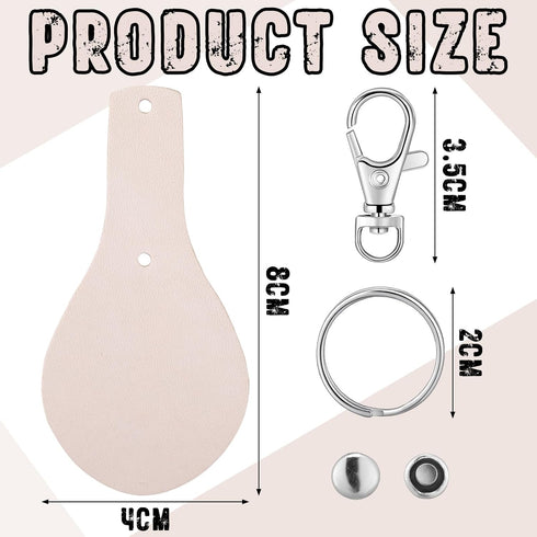 20 Pcs Leather Keychain Blank Craft Kit PU Leather Key Fob Swivel Hook Key Ring for Stamping Laser Engraving...