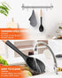 Large Silicone Cooking Spoons, Nonstick Solid Wooden Handle Spoon, Heat Resistan Silicone Kitchen Spoons for Cooking, Serving, Basting, Mixing, 13...