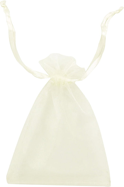 ATCG 100pcs 3x4 Inches Drawstring Organza Pouches Wedding Party Jewelry Favor Bags (IVORY)...