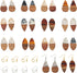FASHEWELRY Resin Wood Earring Kit with 24Pcs Teardrop Wooden Resin Earring Charms Wood Earring Blanks Earring Findings Open Jump Rings French Earr...