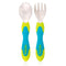 Nuby 2 Piece Stainless Steel Utensil, Blue/Green, 2 Count...