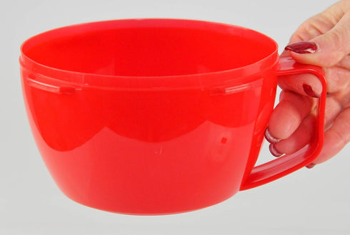 Home-X Microwave Soup Mugs with Lid- Set of 2, Microwave Soup Bowls with Handle and Vented Lid, BPA Free Dishwasher Safe, 32oz Capacity, Set of 2,...