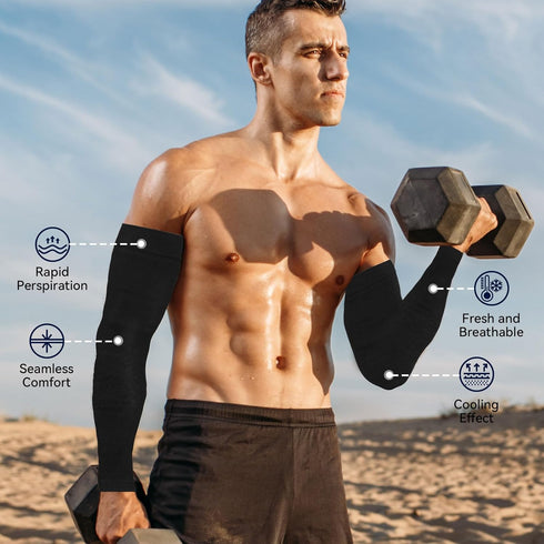 Compression Arm Sleeves for Women Men Sun Screen UV Sleeves to Cover Arms UPF 50+, Cooling Arm sleeves for men women...