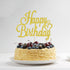 Happy Birthday Cake Topper Gold Glitter Happy Birthday Cake Pick for Celebrating Birth day Anniversary Party Decorations Supplies for Women Men Bo...