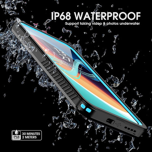 Clear Samsung Galaxy S23 Waterproof Heavy Duty Case with Screen Protector, Shockproof & Anti-Slip - Blue......