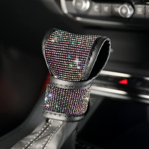 Car Shift Gear Cover,Bling Bling Auto Gear Shift Knob Cover,Crystal Car Knob Gear Stick Protector,Auto Shift Gear Cover with Crystal Glitter Bling...