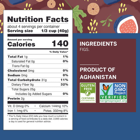 Ziba Foods Wild Grown Sun-Dried Figs | Non-GMO, Whole 30 Friendly & Paleo | Wild Grown Superfood Naturally High In Calcium Iron And Fiber No Added...