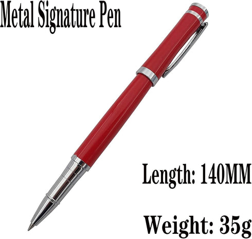 Metal Ballpoint Pen Business Signature Pen Gel Pen with Two Black Refills Nice Gift for Friends and Family (Red)......