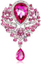 Wedding Bridal Big Crystal Rhinestone Bouquet Brooch Pin for Women (Pink)...